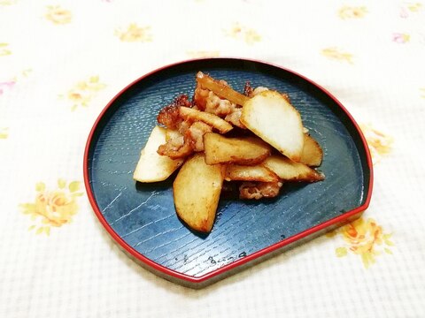 里芋とごぼうで♪豚肉の生姜焼き